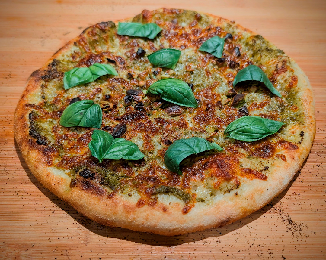 Pizza al Pesto di Pistacchi